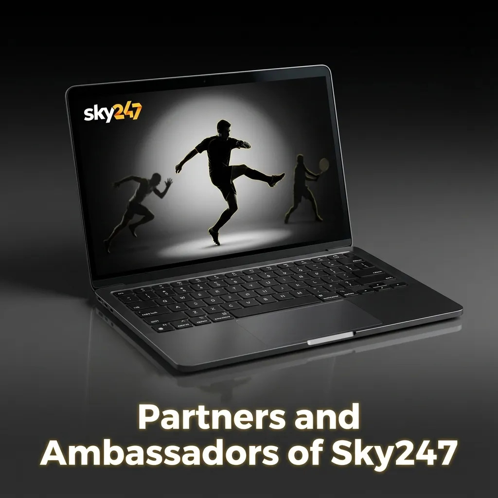 Sky247 partners and ambassadors collage featuring cricket teams, T20 leagues, and Indian cricket influencers