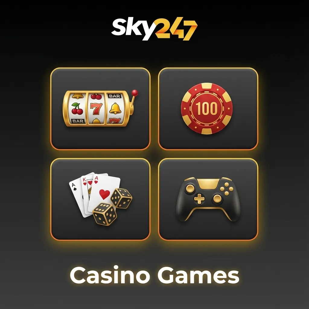 Collage of online casino games including slots, live roulette, blackjack, poker, baccarat and jackpot titles on a digital screen