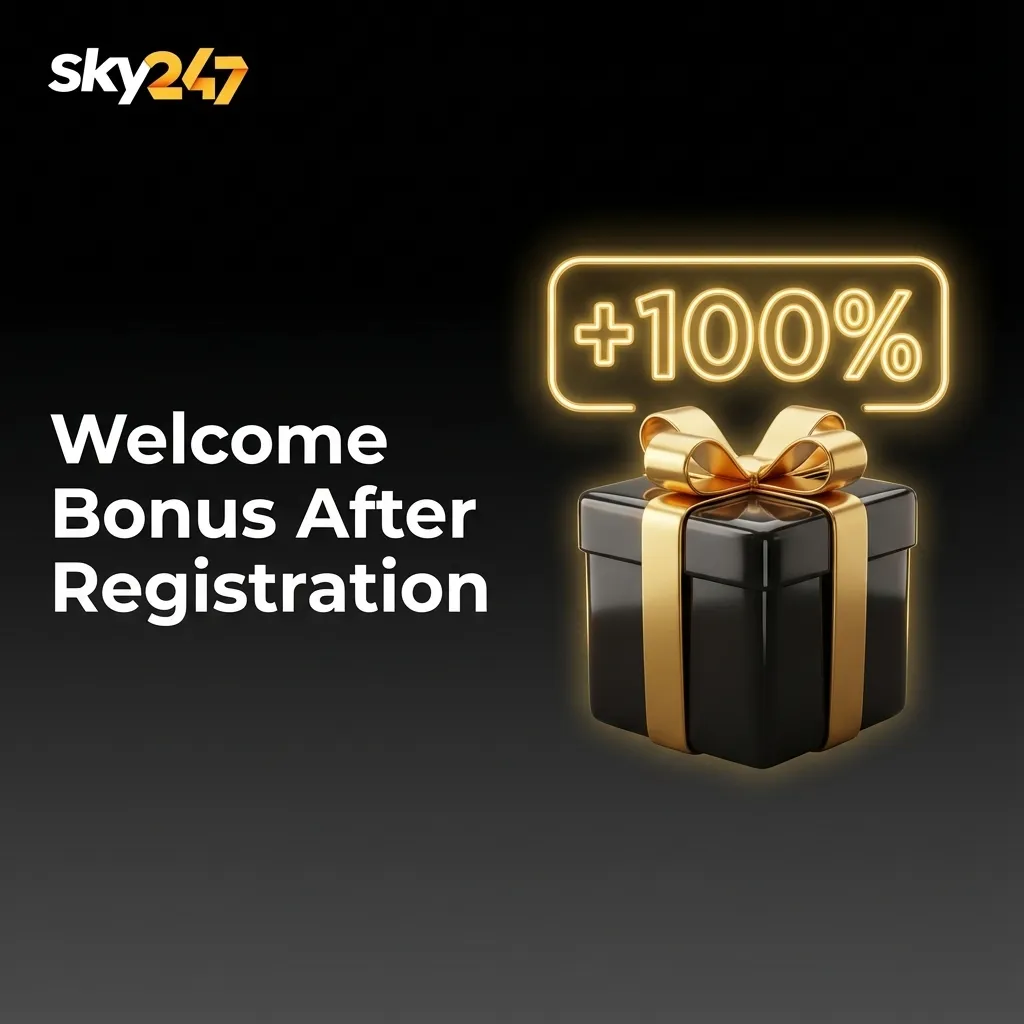 Sky247 welcome bonus graphic showing 24% cashback up to 10,247 INR on sports bets and casino games