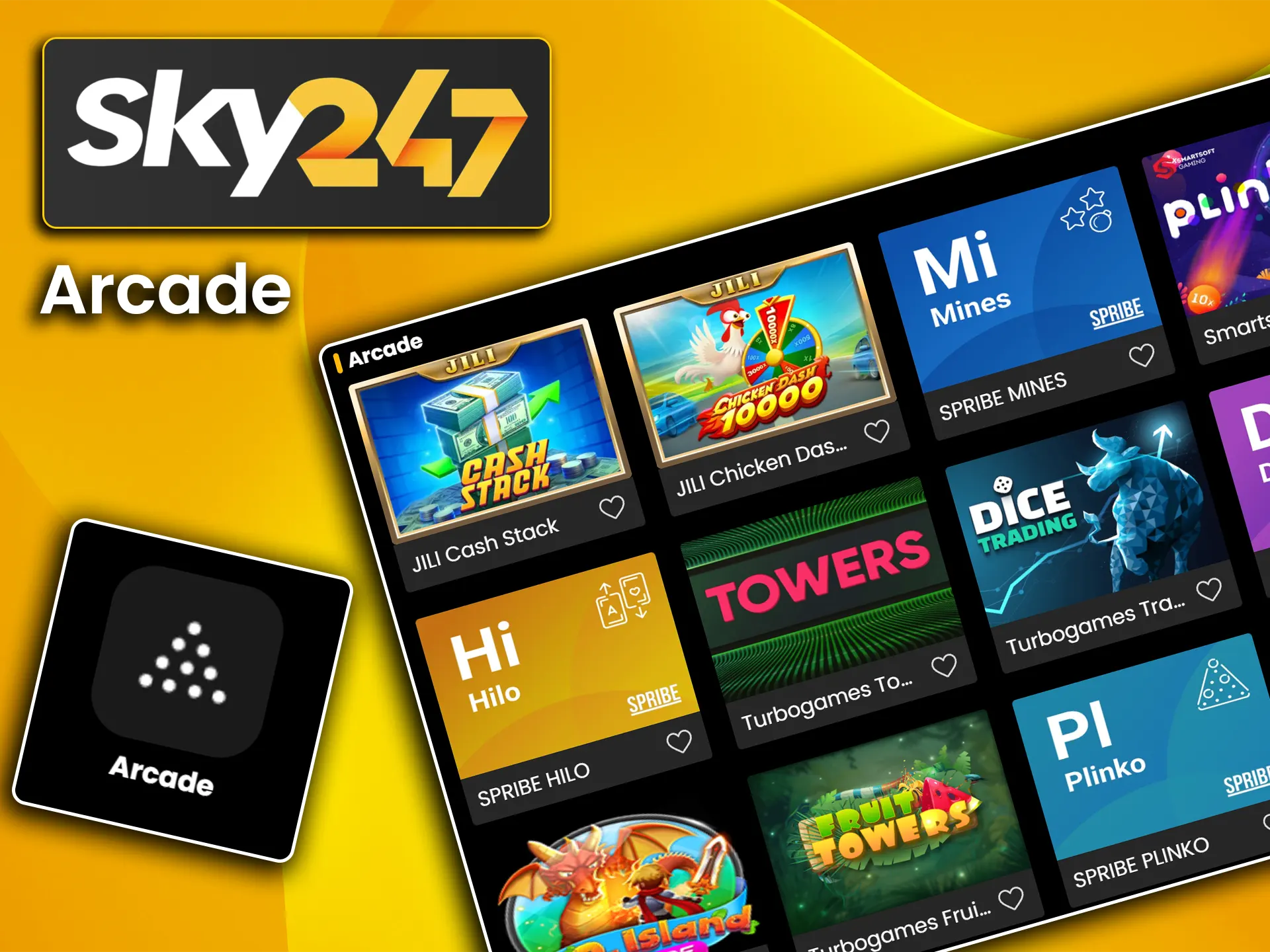 Try the popular arcade games on Sky247.