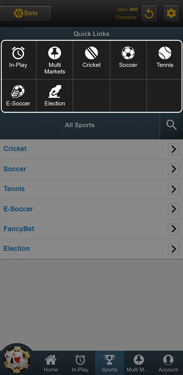 Identify your specific bet type and enter the amount you wish to play at Sky247.