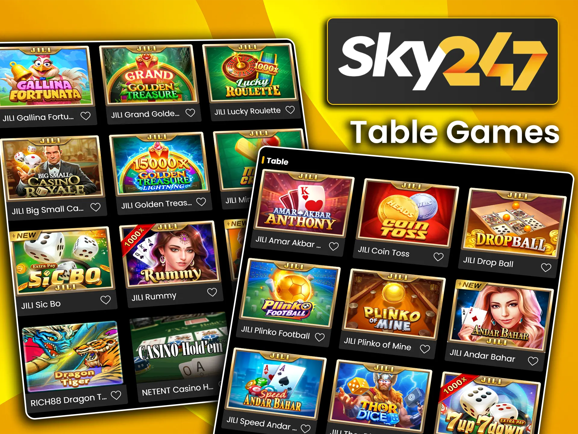 Enjoy classic card and board games at Sky247.