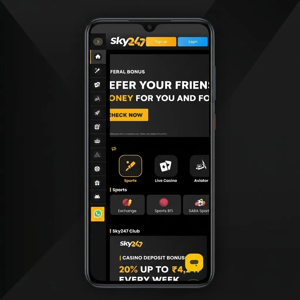 Sky247 Android APK download and installation steps on smartphone for betting and gaming