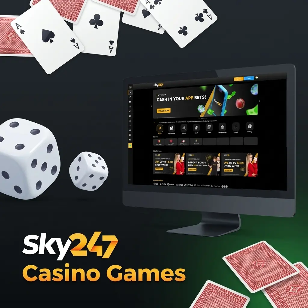 Sky247 casino game library with 500+ slots, live dealer, table games and crash games from top providers