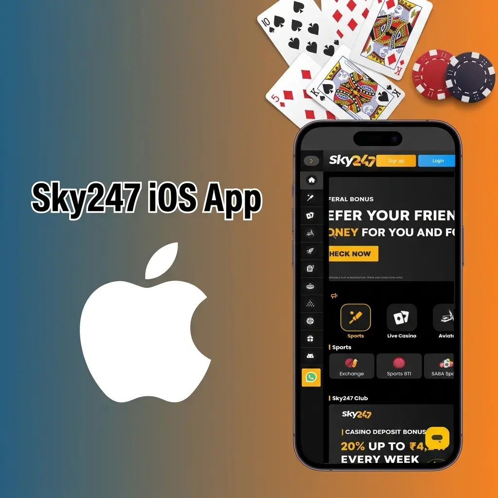 Sky247 iOS PWA installation guide showing steps to add the betting app to iPhone or iPad home screen via Safari